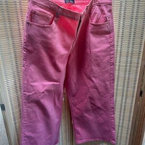 Gap High Rise Pink Wide-Leg Cropped Jeans Sz16/32R-EUC
